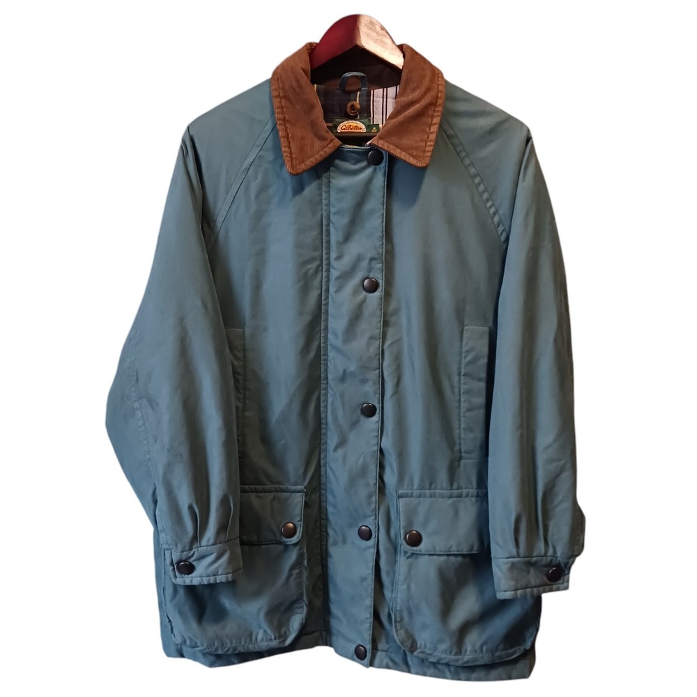 Cabela's Blue Jacket with Brown Collar